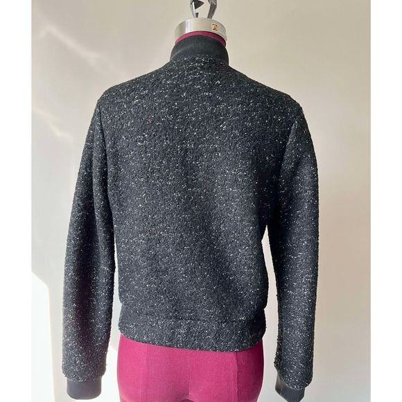 Abercrombie black speckled bomber jacket wool blend size S - Picture 4 of 12